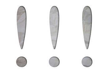 Exclamation mark text with Torn, Crumpled White Paper on colored background.