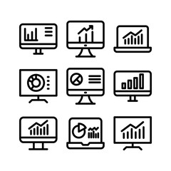 online data analytics icon or logo isolated sign symbol vector illustration - high quality black style vector icons
