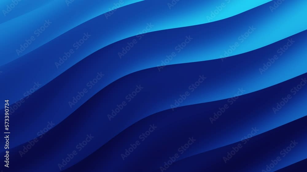 Wall mural blue gradient curve waves flowing. abstract 3d background. seamless looping