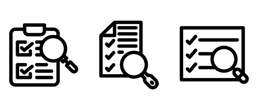 search checklist icon or logo isolated sign symbol vector illustration - high quality black style vector icons
