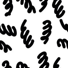 Seamless wallpaper with black and white patterns for design. Vector illustration hand-drawn, wrapping paper wallpaper, cover, soft fabric, textiles, pillow, pajamas.