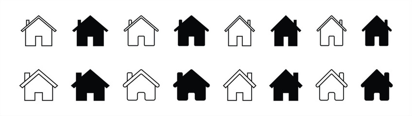 Fototapeta premium house icon set. home icon. address icon symbol sign collections, vector illustration