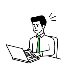 Illustration of a positive businessman full of energy with a smile