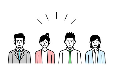 Business illustration material expressing people, avatar business team