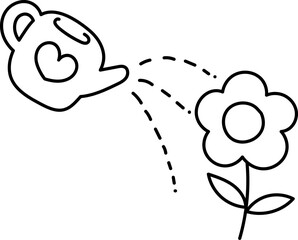 Watering flower doodle