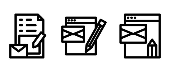 write email icon or logo isolated sign symbol vector illustration - high quality black style vector icons
