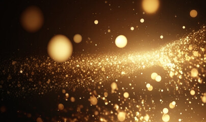 Obraz na płótnie Canvas ゴールドのキラキラとした背景。光の粒が美しい背景。Generative AI
