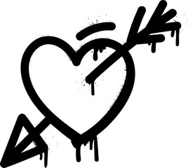 Valentine heart arrow element spray paint