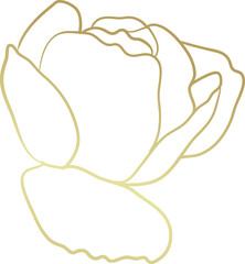 Wedding flower gold line art