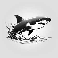 Fototapeta premium shark in the sea vector, tatoo, Generative Ai