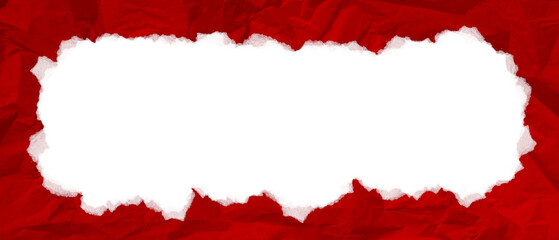 red paper with tear and empty space