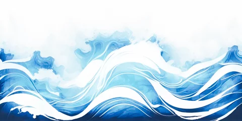 Fotobehang Blue and white abstract ocean wave texture. Banner Graphic Resource as background for ocean wave abstract graphics. . © Vita