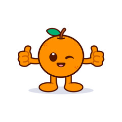 Cute Orange Character Giving Thumbs Up