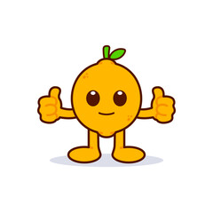 Cute Lemon Character Giving Thumbs Up