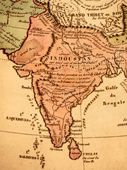 古地図　インドとスリランカ