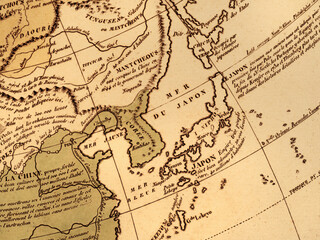 Fototapeta na wymiar 古地図　日本と東アジア