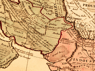 古地図　パキスタンとイラン