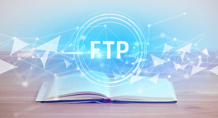 Open book with abbreviation concept