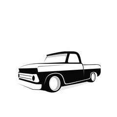 Pickup truck logo silhouette