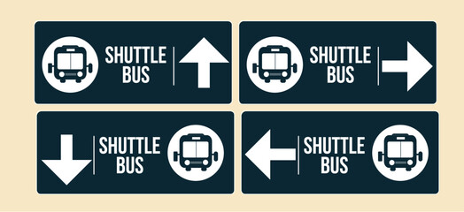 Shutter Bus sign, airport transport sign 