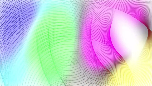 Abstract glowing geometric ribbon line morphing animation. Ribbon line geometric colorful line. Vd_1289