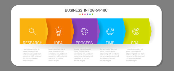 Infographic design with icons and 5 options or steps. Thin line. Infographics business concept. Can be used for info graphics, flow charts, presentations, mobile web sites, printed materials.