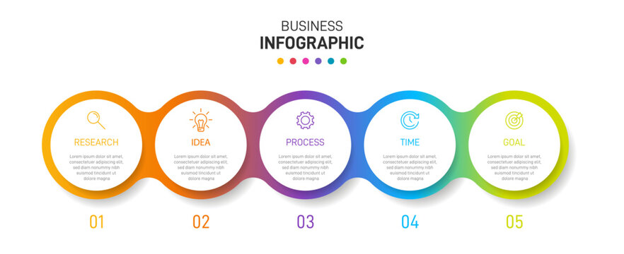 Infographic design with icons and 5 options or steps. Thin line. Infographics business concept. Can be used for info graphics, flow charts, presentations, mobile web sites, printed materials.