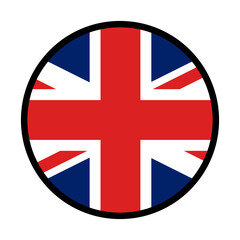 Fototapeta premium Round British flag icon. United Kingdom flag. Vector.