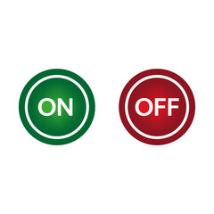Green and red buttons turn on off. Control buttons. Vector illustration.
