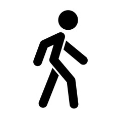 Walking person silhouette icon. Walker. Vector.