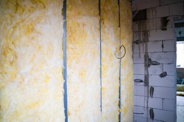 The frame interior partition is filled with mineral glass wool. Insulation and sound insulation