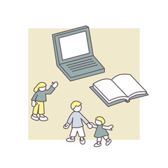 ノートパソコンと筆記用具。記録と勤労