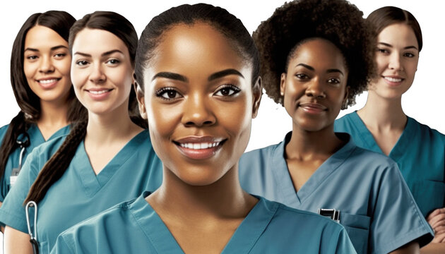 Empowering Women in Workplace: Celebrating International Women's Day with Diversity Equity Inclusivity in the Industry with Multiracial Female Nurse Transparent PNG (DEI generative AI