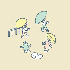 雨の日の装い。傘とレインコートを用意する