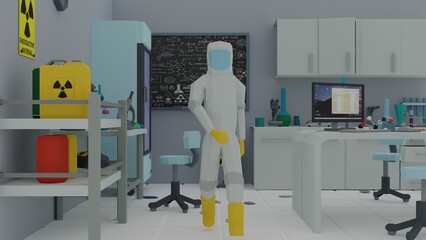 Laboratory room science 3d render illustration concept