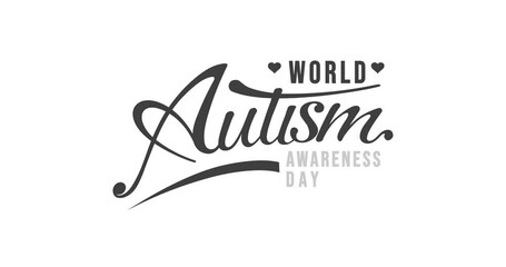 World Autism Awareness Day greeting animation text, for banner, social media feed wallpaper stories - Powered by Adobe