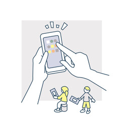 アプリをタップする。情報にアクセスするための行動