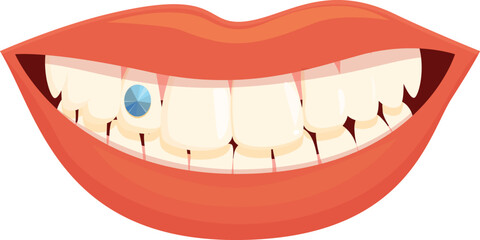Tooth gem icon cartoon vector. Dental health. Mouth clean