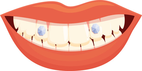 Dent gem icon cartoon vector. Medical health. Clean mouth