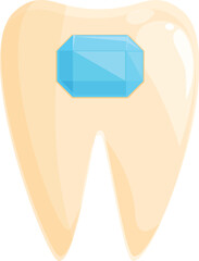 Tooth gemstone icon cartoon vector. Gem stone. Care smile