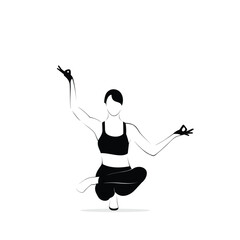 Yoga Woman Logo Silhouette