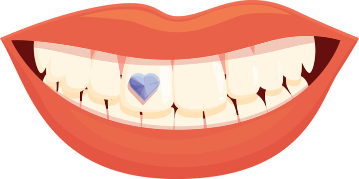 Dental ruby icon cartoon vector. Care health. Crystal implant