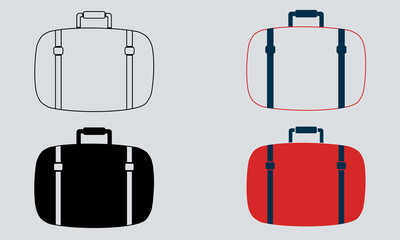 Handbag Vector Icon Set. Travelling Symbol Design