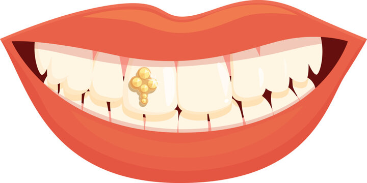 Mouth tooth gem icon cartoon vector. Dental care. Woman smile