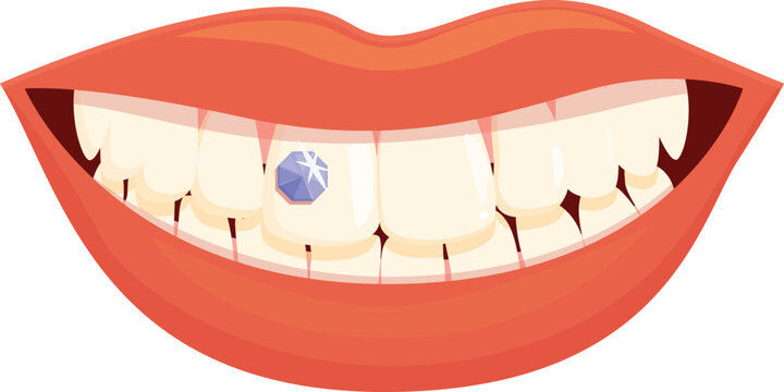 Dentist tooth gem icon cartoon vector. Dental care. Clean mouth