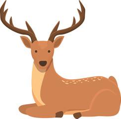 Relax stag icon cartoon vector. Forest animal. Wildlife baby