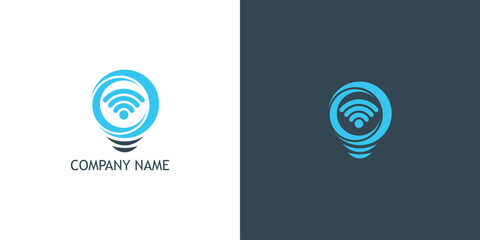 Signal light bulb logo design concept vector, Smart Bulb logo template for business