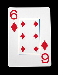 Six of diamonds with clipping path