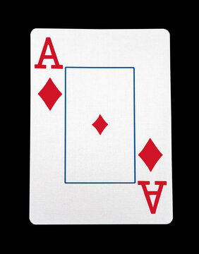 Ace of diamonds card with clipping path