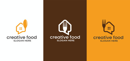 Fototapeta premium fast food chef home logo, restaurant chef logo design concept,Food,Restaurant vector.